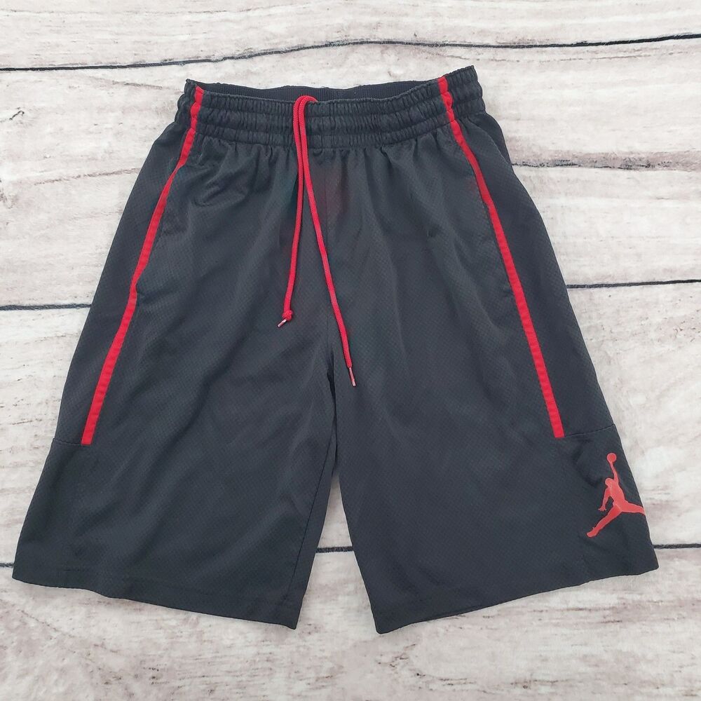 Jordan Double Crossover Men's Shorts Medium Black Basketball Red Stripes Jumpman